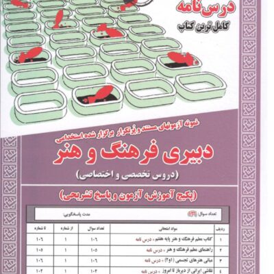 دبیری فرهنگ و هنر دروس(تخصصی و اختصاصی) سامان سنجش